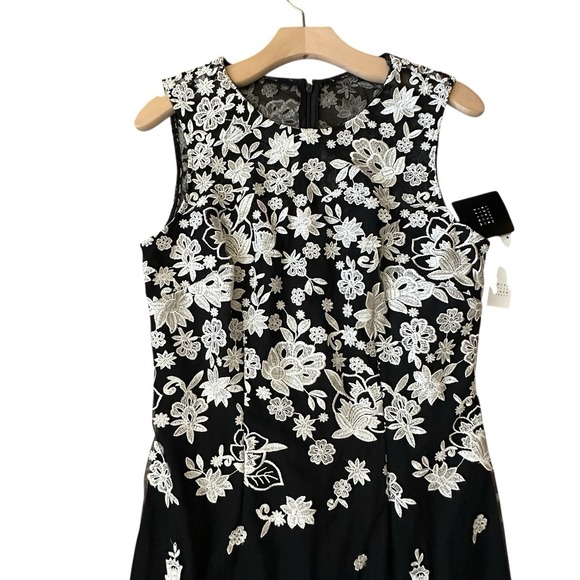 White House Black Market Dress Women's Size 10 Embroidered Floral Sheath NWT - Picture 2 of 14